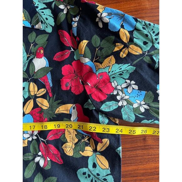 Reyn Spooner Hawaiian shirt vibrant floral and toucan bird pattern size Large - Picture 9 of 9